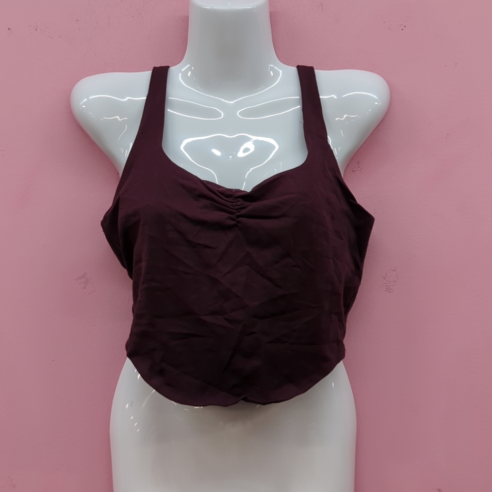 Victoria Secret Base Ballet Cotton Bra Top Large Dark Red